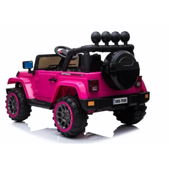 Rožinis elektrinis automobilis Jeep BRD-7588 Automobiliai
