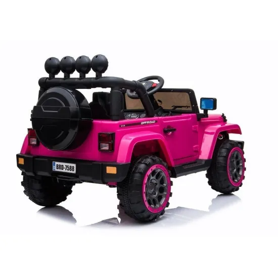 Rožinis elektrinis automobilis Jeep BRD-7588 Automobiliai