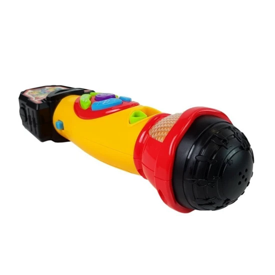 Dzeltens un melns karaoke mikrofons Zīdaiņiem