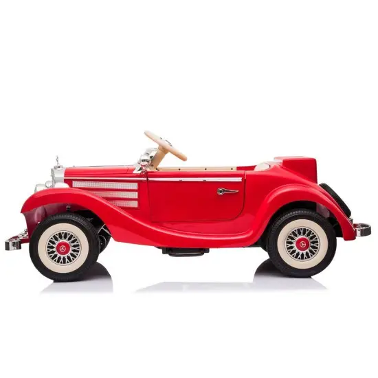 Sarkans akumulatora retro automobilis Mercedes 540K Elektriskās mašīnas bērniem