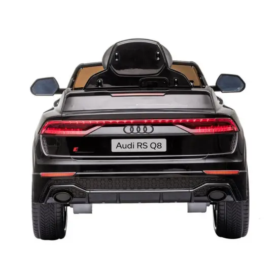 Melns Audi RS Q8 ar akumulatoru Elektriskās mašīnas bērniem