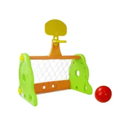 Futbola un basketbola vārti bērniem, zaļi un oranži