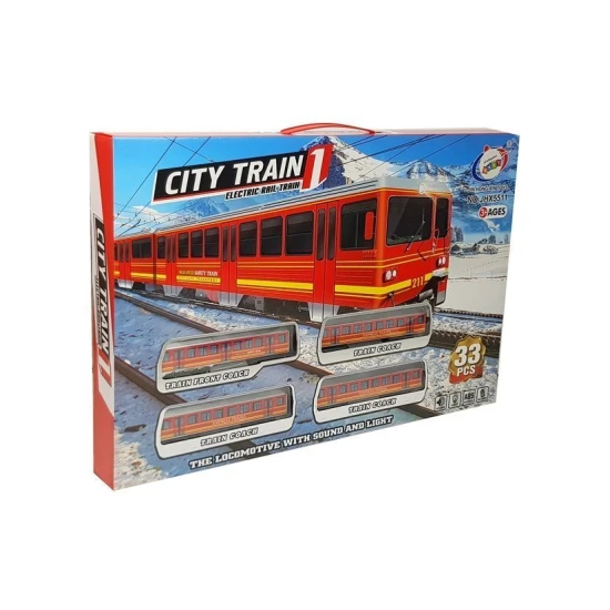 Pociąg  Kolejka Tory Na Baterie 33 Elementów