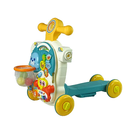 Mėlynas 4in1 stumiamasis žaislas