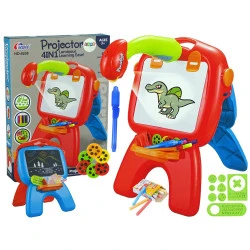 Sarkana abpusēja tāfele ar krītu un zīmuļiem, spēles 