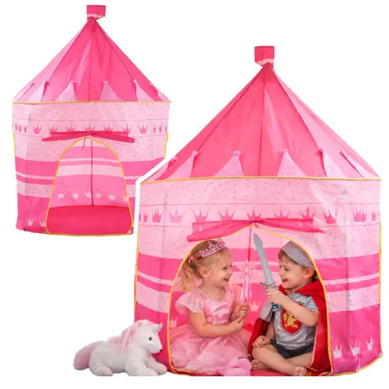 Rozā princeses pils telts 135 x 105 cm