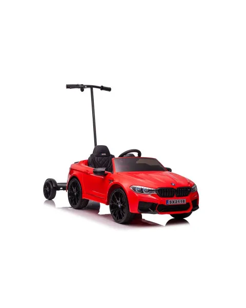 BMW M5 sarkanais elektromobilis