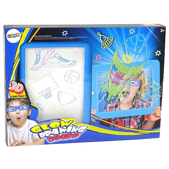 Magic 3D gaismas zilā plāksne un brilles Magnētiskie dēļi un magnēti