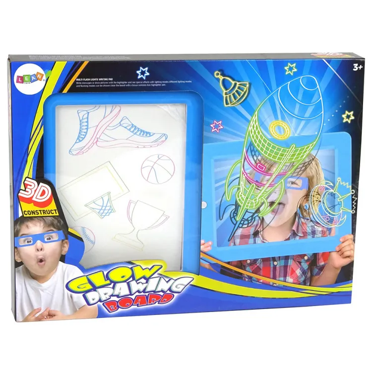 Magic 3D gaismas zilā plāksne un brilles Magnētiskie dēļi un magnēti