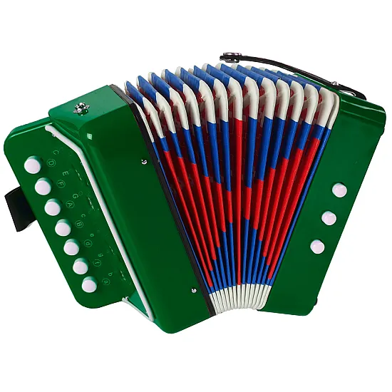 Žalias akordeonas jaunam muzikantui Muzikos instrumentai