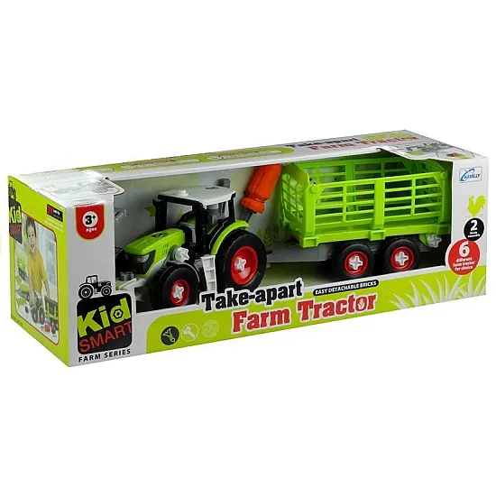 Assembly Tractor with Opened Trailer 43 cm Rotaļlietu automašīnas
