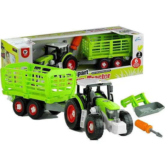 Assembly Tractor with Opened Trailer 43 cm Rotaļlietu automašīnas