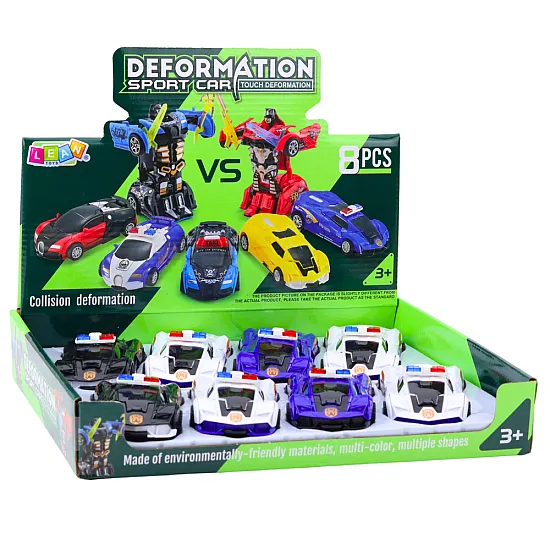 Auto Robot 2in1 Sports Police Car Drive Mix Samochody-zabawki