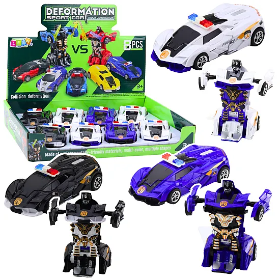 Auto Robot 2in1 Sports Police Car Drive Mix Samochody-zabawki