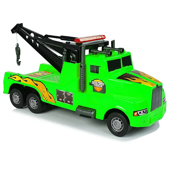 Auto Tow Truck Roadside Assistance 1:10 Green Rope Rotaļlietu automašīnas