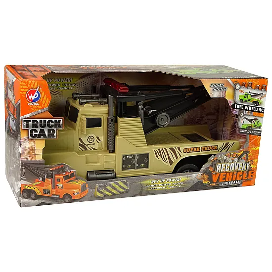 Auto Tow Truck Roadside Assistance 1:10 Rope Brown Rotaļlietu automašīnas