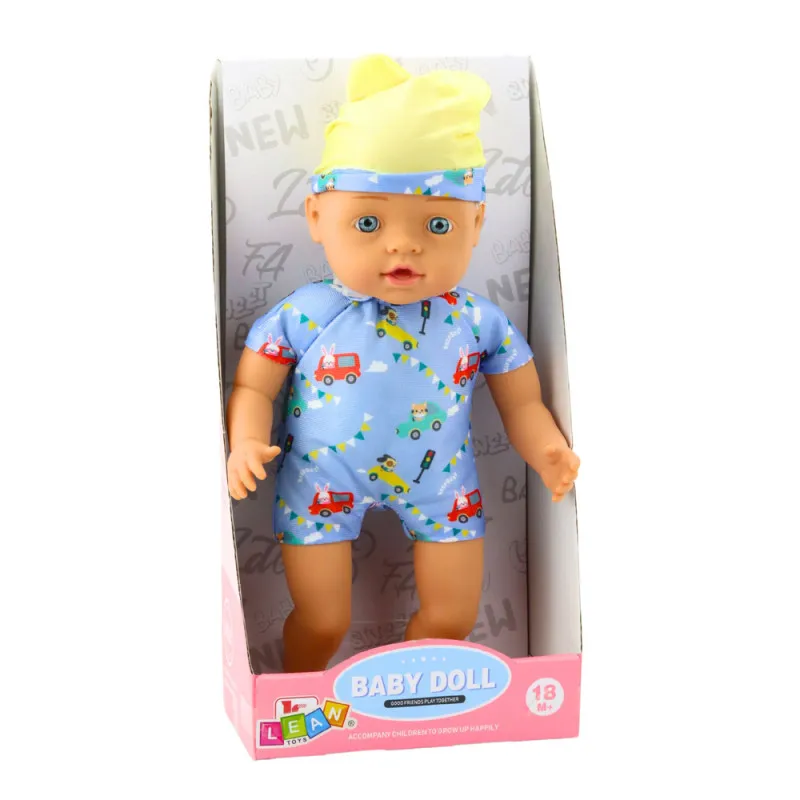 Zīdaiņu lelle zilās drēbēs 31 cm Leļļu un spēļu komplekti