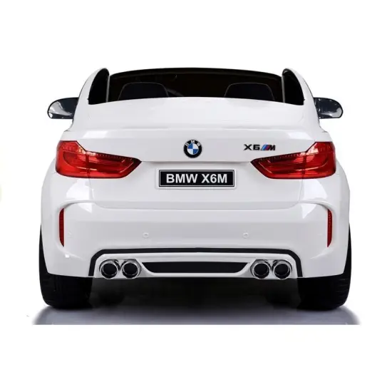 Balts BMW X6M ar akumulatoru darbināms automobilis Automašīnas