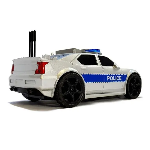 Battery Operated Police Car 1:20 Lights and Sounds Strung Silver Rotaļlietu automašīnas