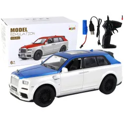 R/C 1:20 white and blue remote control car