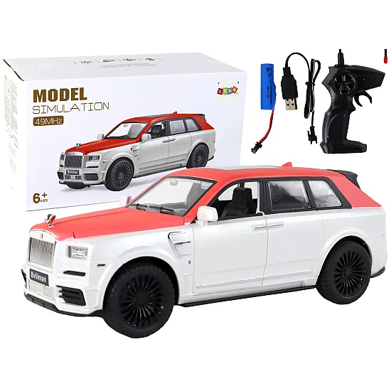 Car R/C 1:20 White and Red Pilot Car Rotaļlietu automašīnas