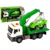 Car Transporter Roadside Assistance Tow Truck 1:16 Green Sound Lights Rotaļlietu automašīnas