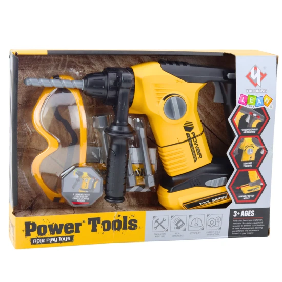 Bērnu dzeltenais urbis ar 4 maināmiem uzgaļiem