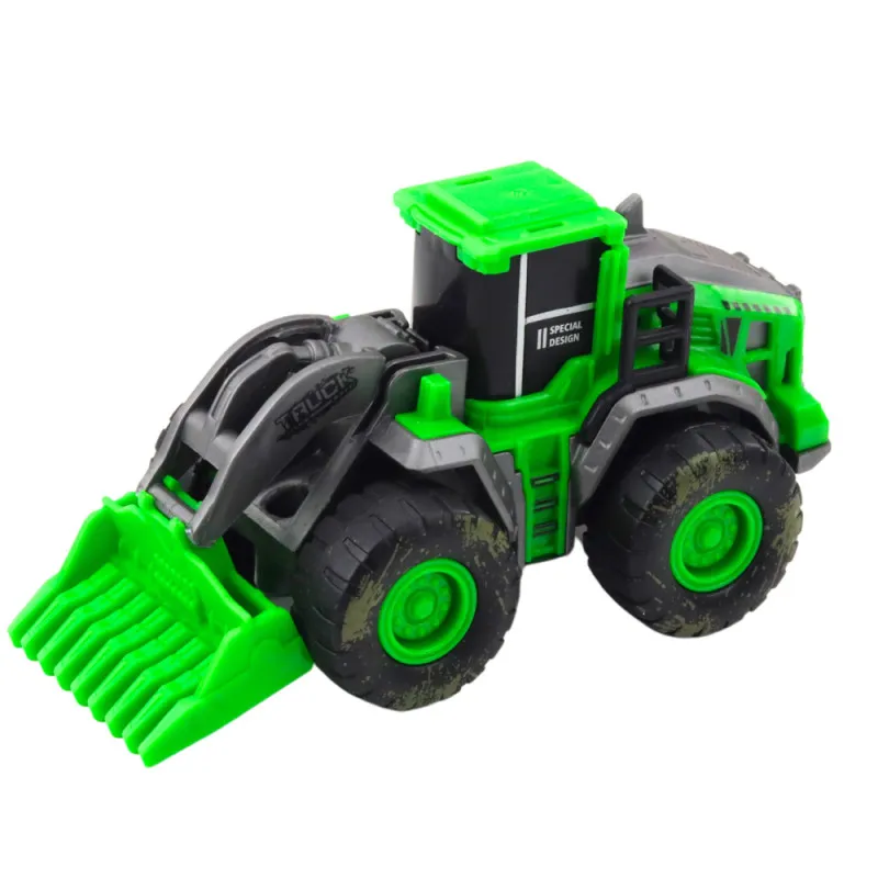 Construction Vehicle Excavator Loader Bulldozer Green Drive Mix Rotaļlietu automašīnas