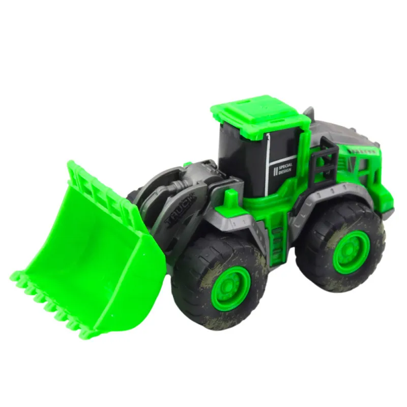 Construction Vehicle Excavator Loader Bulldozer Green Drive Mix Rotaļlietu automašīnas