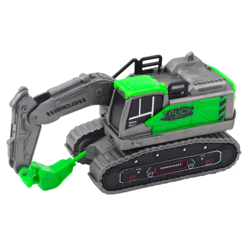 Construction Vehicle Excavator Loader Bulldozer Green Drive Mix Rotaļlietu automašīnas