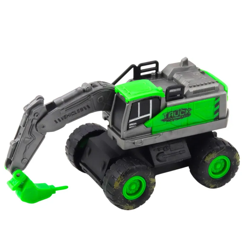 Construction Vehicle Excavator Loader Bulldozer Green Drive Mix Rotaļlietu automašīnas
