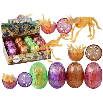 Atveramas dinozauru olas ar dinozauru figūriņām, 16 cm