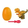 Oranžs dinozaura ola ar armatūru dinosaura. Dinozauri