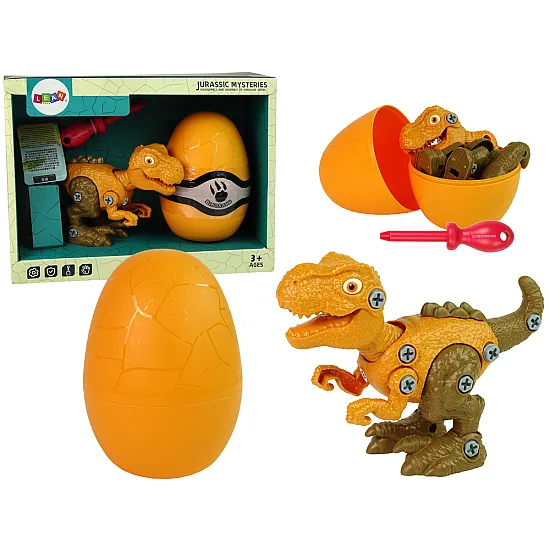 Oranžs dinozaura ola ar armatūru dinosaura. Dinozauri