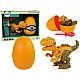 Oranžs dinozaura ola ar armatūru dinosaura. Dinozauri
