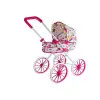 Doll Pram Retro Big Wheels Flowers Leļļu un spēļu komplekti