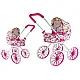 Doll Pram Retro Big Wheels Flowers Leļļu un spēļu komplekti
