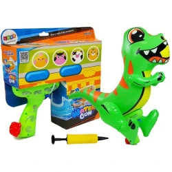 Zaļš ūdens šautenis ar pūšamu dinozauru