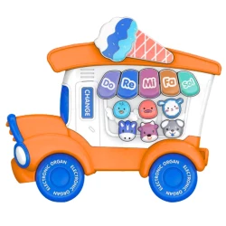 Oranžs izglītojošais saldējuma kravas automašīnas formas elektriskais klavieres mazuļiem