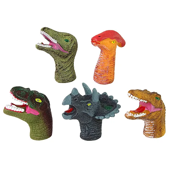 Krāsainas dinozauru formas pirkstu leļļas Dinozauri
