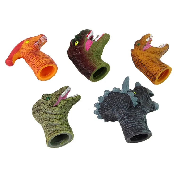 Krāsainas dinozauru formas pirkstu leļļas Dinozauri