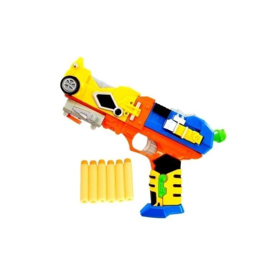 Šautuvas ar šāviņiem un dzeltenu masku Šautenes