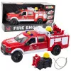 Fire Truck Firefighting Water Lights Sounds White Red 1:12 Rotaļlietu automašīnas