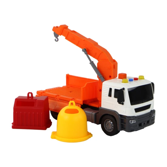 Garbage Truck With Crane Friction Drive Orange 1:16 Rotaļlietu automašīnas