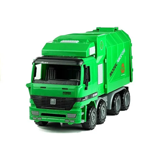 Green Garbage Remover Big Opening Assembly Container Rotaļlietu automašīnas