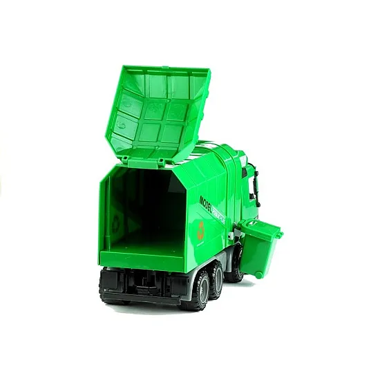 Green Garbage Remover Big Opening Assembly Container Rotaļlietu automašīnas