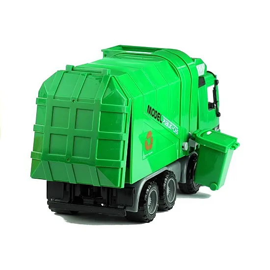 Green Garbage Remover Big Opening Assembly Container Rotaļlietu automašīnas