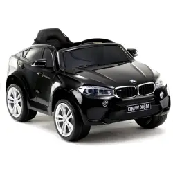 Melns BMW X6 ar akumulatoru darbināms automobilis
