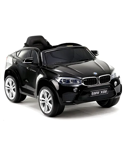 Melns BMW X6 ar akumulatoru darbināms automobilis