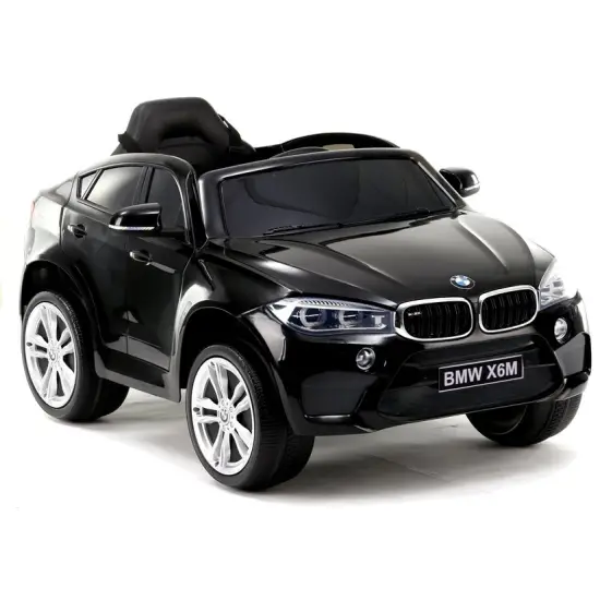 Melns BMW X6 ar akumulatoru darbināms automobilis Automašīnas